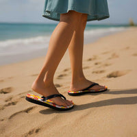 Yellow Hawaii Hibiscus Flip Flops Tropical Flowers Seamless Pattern - Polynesian Pride