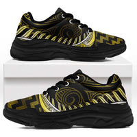 Yellow Matariki New Zealand Chunky Sneakers Maori Poutama Galaxy Vibes LT14 Yellow - Polynesian Pride