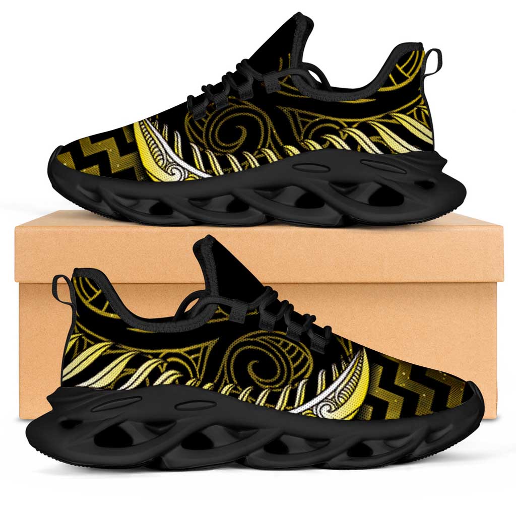 Yellow Matariki New Zealand Clunky Sneakers Maori Poutama Galaxy Vibes LT14 Yellow - Polynesian Pride