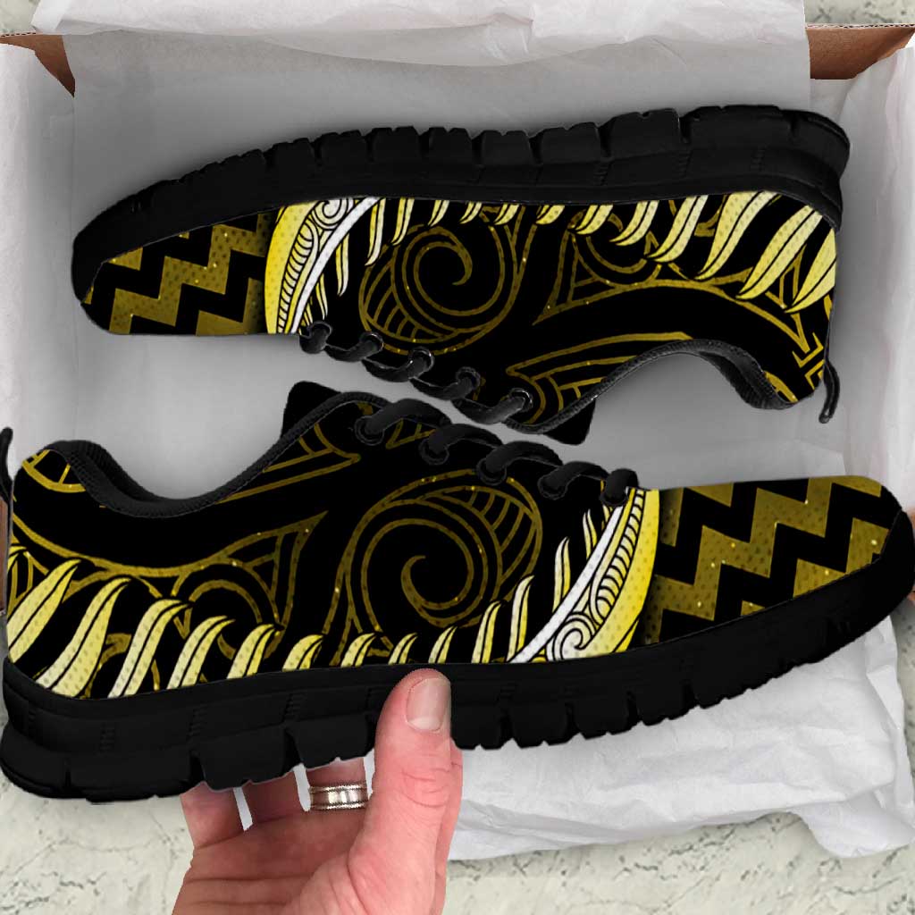 Yellow Matariki New Zealand Sneakers Maori Poutama Galaxy Vibes LT14 Yellow - Polynesian Pride