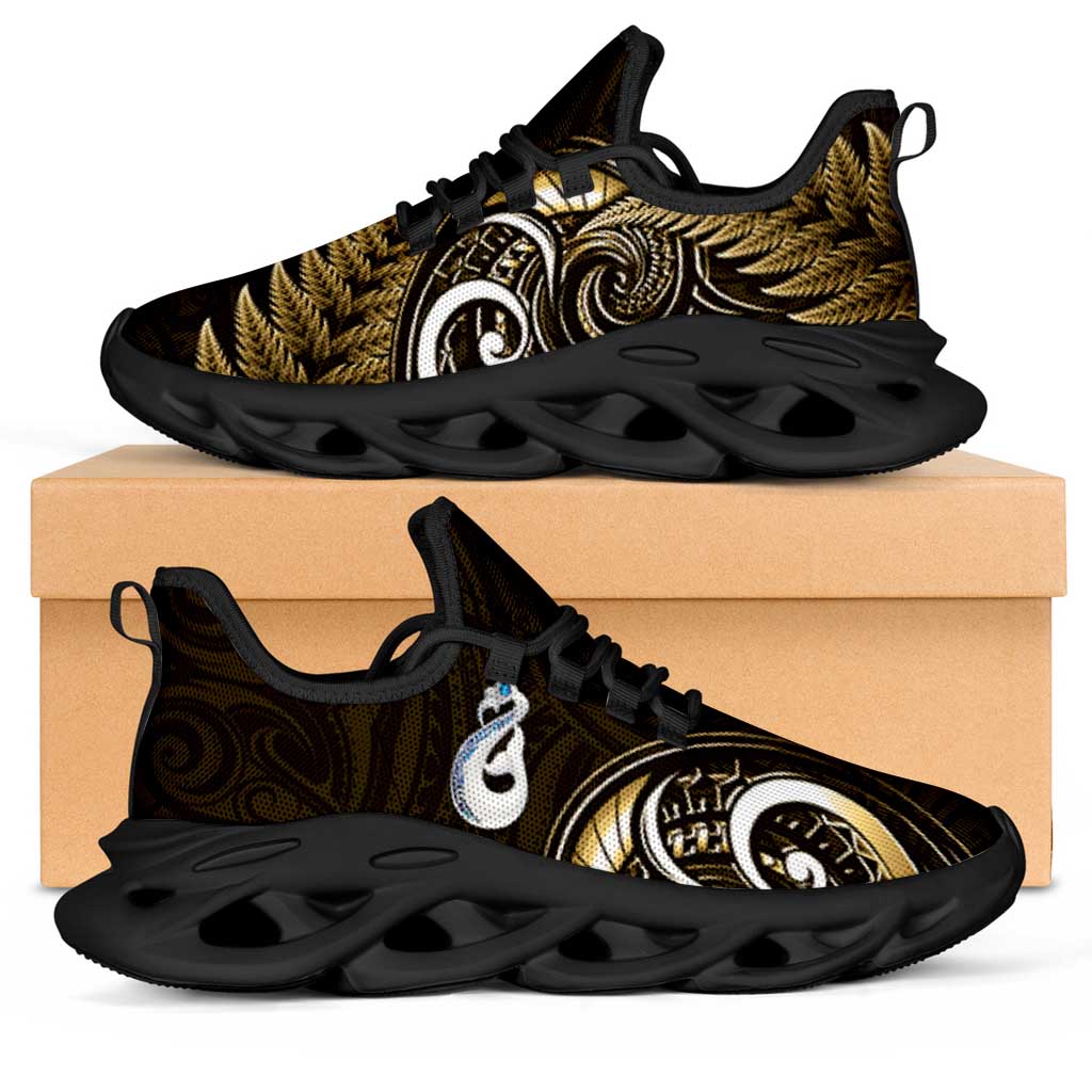 Yellow New Zealand Clunky Sneakers Aotearoa Silver Fern With Manaia Maori Unique