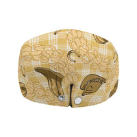 Yellow Palaka Hawaii Cowboy Jeff Hat Puakenikeni Lei Paniolo Papale Seamless Vibes - Polynesian Pride