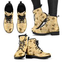 Yellow Palaka Hawaii Cowboy Leather Boots Puakenikeni Lei Paniolo Papale Seamless Vibes - Polynesian Pride