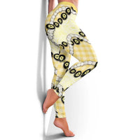 Yellow Palaka Hawaii Leggings Kukui Nut Pikake Lei Hawaiian Tapa Pattern LT14 - Polynesian Pride