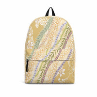Yellow Palaka Hawaii Leis Backpack Hawaiian-plaid Elegant Tropical Vibes LT14 Yellow - Polynesian Pride