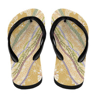 Yellow Palaka Hawaii Leis Flip Flops Hawaiian-plaid Elegant Tropical Vibes - Polynesian Pride