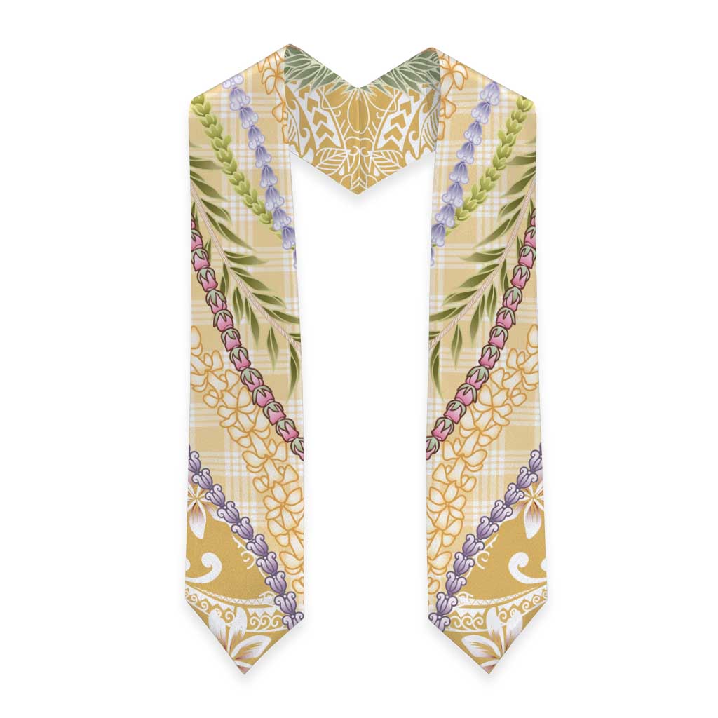 Yellow Palaka Hawaii Leis Graduation Stole Hawaiian-plaid Elegant Tropical Vibes LT14 - Polynesian Pride