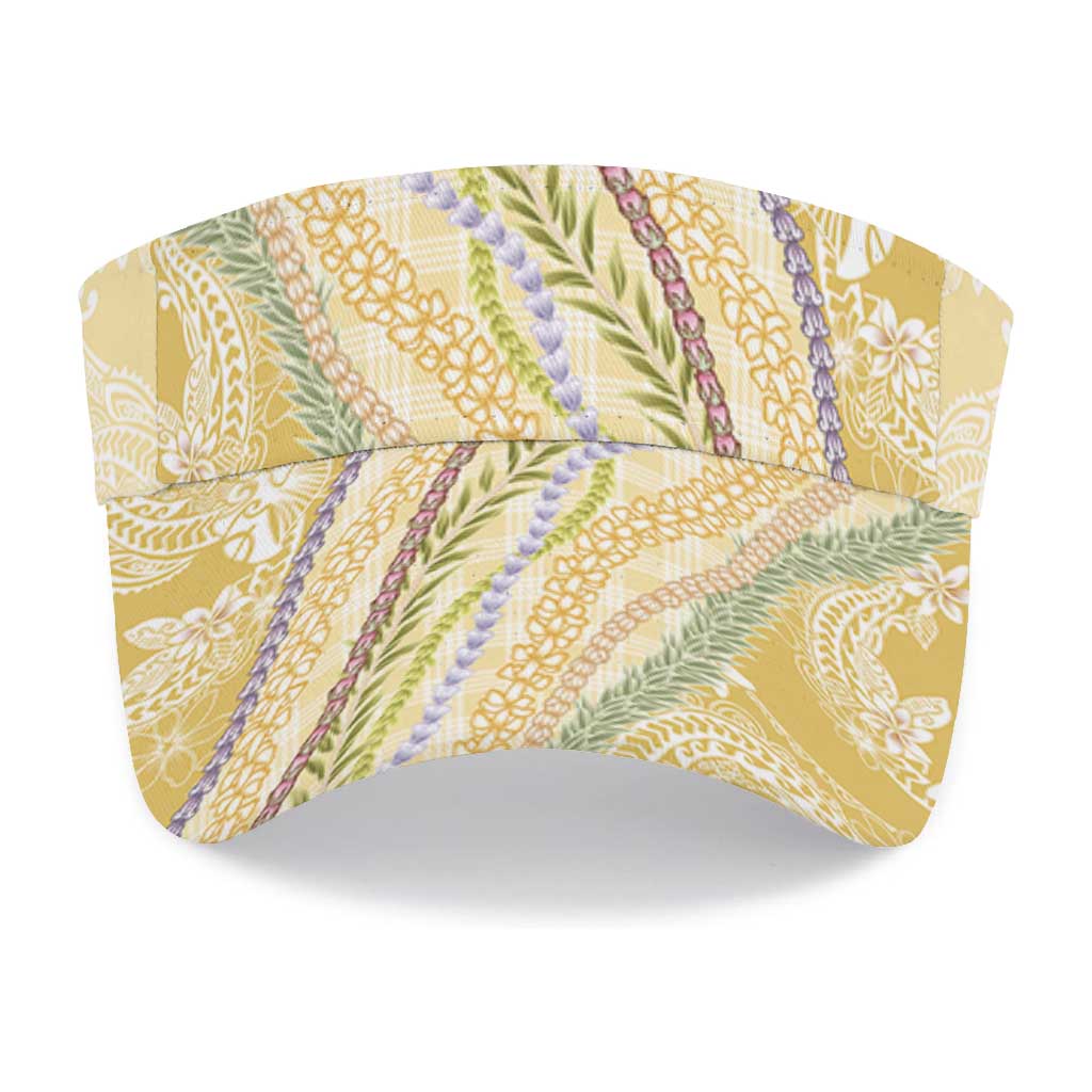 Yellow Palaka Hawaii Leis Sun Visor Cap Hawaiian-plaid Elegant Tropical Vibes LT14 - Polynesian Pride