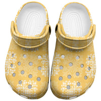 Yellow Palaka Quilt Hawaii Clogs Shoes Traditional Hawaii-plaid Pattern - Polynesian Pride