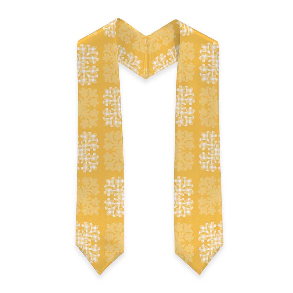 Yellow Palaka Quilt Hawaii Graduation Stole Traditional Hawaii-plaid Pattern - Polynesian Pride
