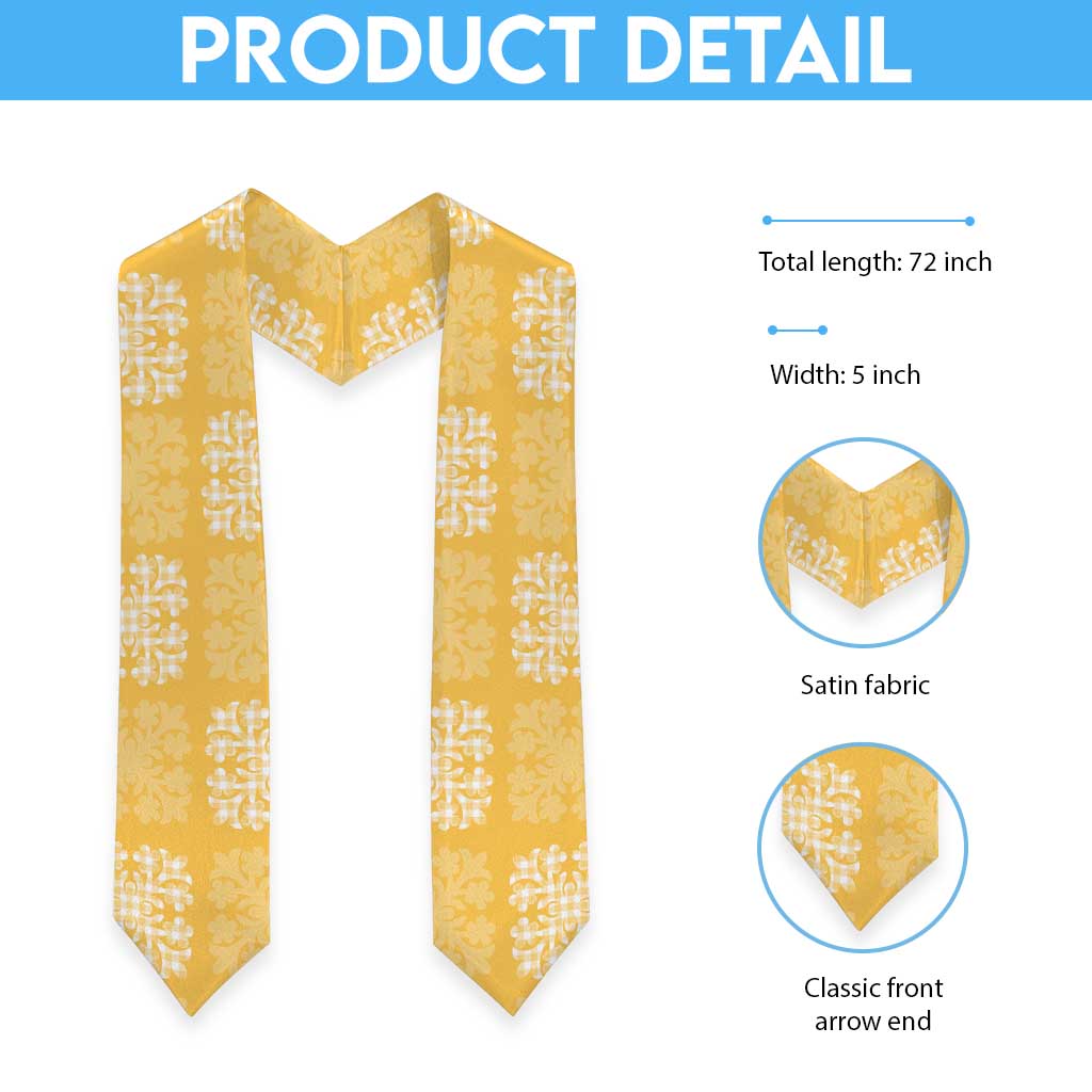 Yellow Palaka Quilt Hawaii Graduation Stole Traditional Hawaii-plaid Pattern - Polynesian Pride