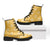 Yellow Palaka Quilt Hawaii Leather Boots Traditional Hawaii-plaid Pattern - Polynesian Pride