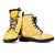 Yellow Palaka Quilt Hawaii Leather Boots Traditional Hawaii-plaid Pattern - Polynesian Pride