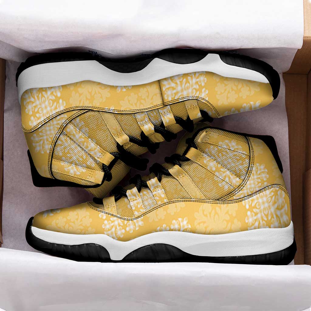 Yellow Palaka Quilt Hawaii Sneakers J11 Traditional Hawaii-plaid Pattern - Polynesian Pride