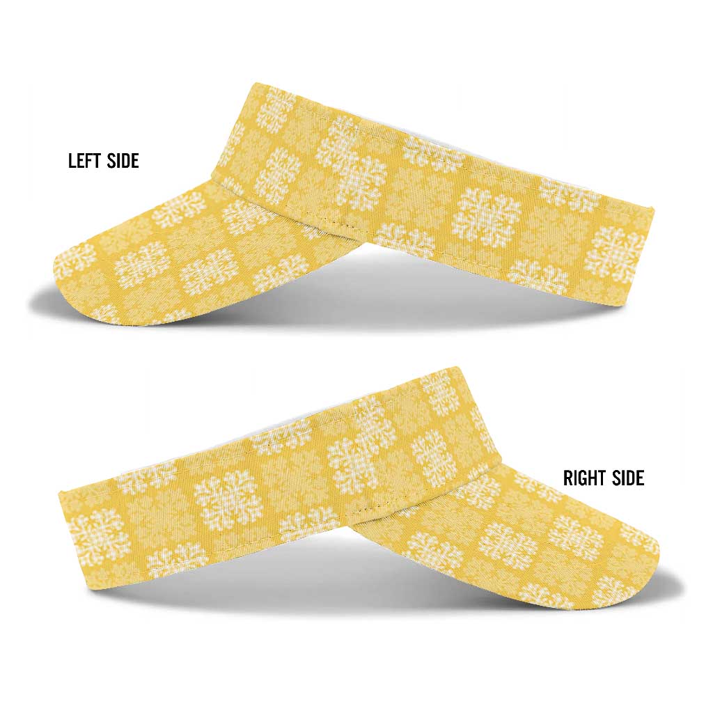 Yellow Palaka Quilt Hawaii Sun Visor Cap Traditional Hawaii-plaid Pattern