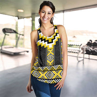 Yellow Taniko Aotearoa Women Racerback Tank Niho Taniwha Mix Poutama LT14