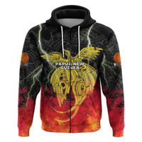 Papua New Guinea Zip Hoodie Independence Day Special Style LT16 Unisex Black - Polynesian Pride