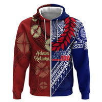 CUSTOMER REQUEST - Rotuma & Samoa - 250926 Hoodie LT7 Zip Hoodie Blue Red - Polynesian Pride