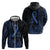 Polynesian Blue Power Hoodie Colon Cancer Ribbon Turtle and Flowers LT7