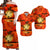 Hawaii Couple Outfits Hawaii Polynesian Matching Dress and Hawaiian Shirt Beautiful Sunshine LT13 Orange - Polynesian Pride