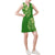 Polynesian Floral Sleeveless V Neck Dress - Green Version - Polynesian Pride