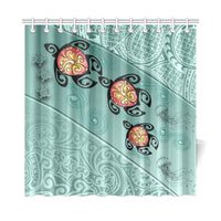 Hawaii Turtle Swimming Tribal Polynesian Shower Curtain - AH - Min Style - Polynesian Pride