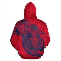 Samoa Hoodie Samoa Coat of Arms Polynesian Shark Pattern TH0 - Polynesian Pride