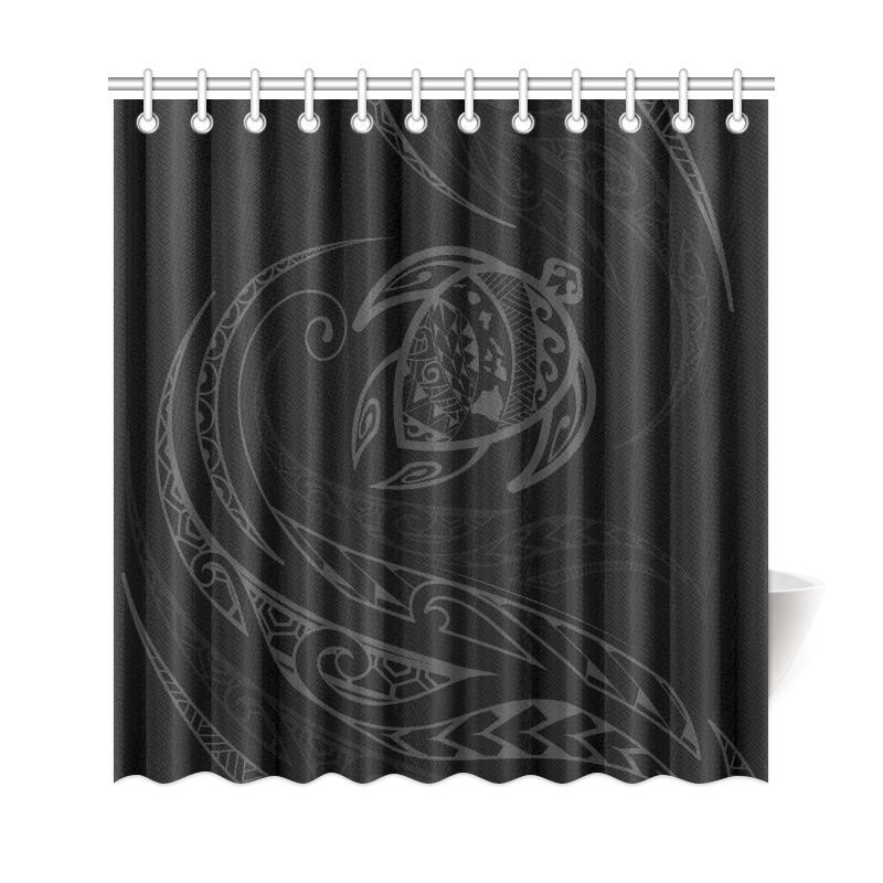 Hawaii Turtle Shower Curtain - Gray - Frida Style - Polynesian Pride