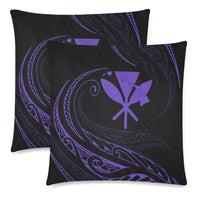 Kanaka Pillow Covers - Purple - Frida Style One Size 18"x 18" (Twin Sides) (Set of 2) Black - Polynesian Pride