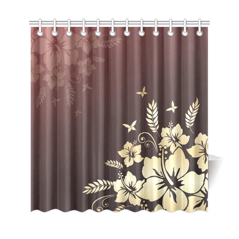 Golden Hibiscus Shower Curtain - Polynesian Pride