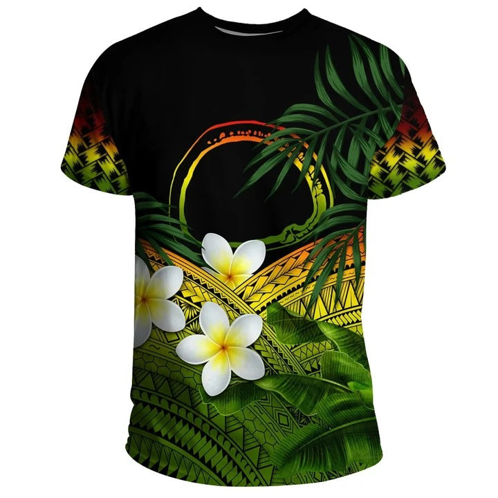 Nukuoro T Shirts, Micronesia Plumeria Banana Leaves Reggae Unisex Rasta - Polynesian Pride