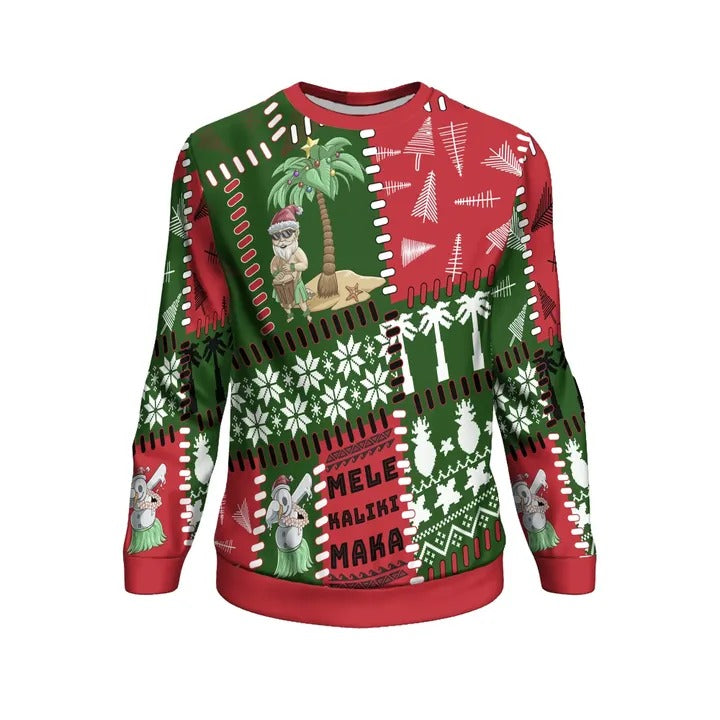 Polynesian Hawaii Christmas Sweatshirt - Ugly Style Unisex Red - Polynesian Pride
