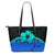 (Custom Personalised) Polynesian Leather Tote Bag Hibiscus Personal Signature Blue - Polynesian Pride