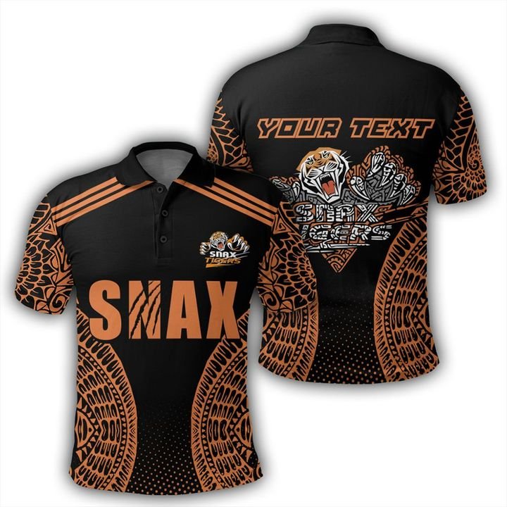 Custom Lae Snax Tigers Polo Shirt Papuan Art Addi Style Unisex Brown - Polynesian Pride