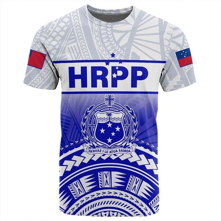 HRPP Samoa T Shirt Polynesian Pattern Unisex Blue - Polynesian Pride