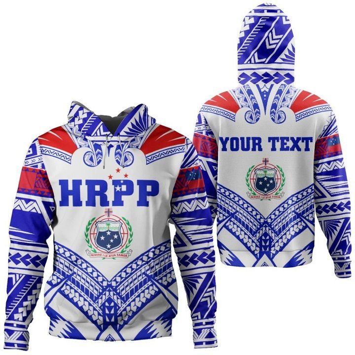 Custom Samoa HRPP Hoodie Polynesian Pattern Unisex Blue - Polynesian Pride