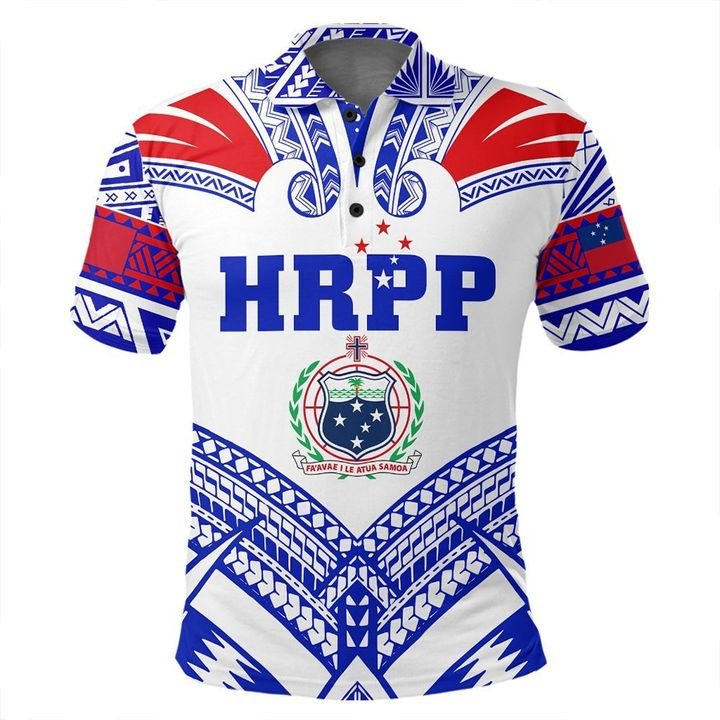 Custom Samoa HRPP Polo Shirt Polynesian Pattern Unisex Blue - Polynesian Pride