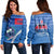 Manu Samoa Rugby Women Off Shoulder Sweater Blue - Polynesian Pride