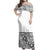 Fiji Tribal Hibiscus Off Shoulder Long Dress Women White - Polynesian Pride