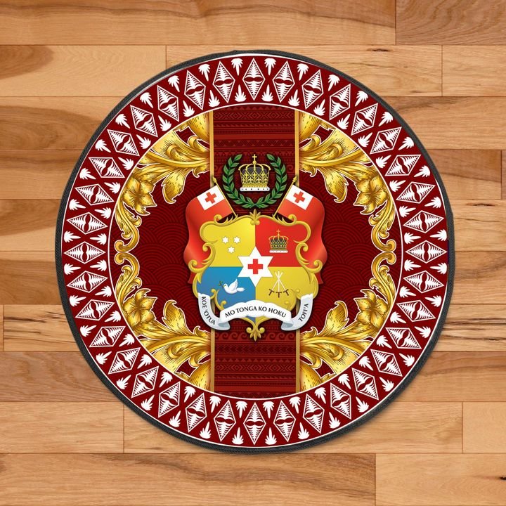 Tonga Royal Style Round Carpet Round Carpet Red - Polynesian Pride