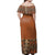 Tonga Ngatu Pattern Off Shoulder Long Dress - Polynesian Pride