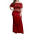 Tonga Polynesian Hibiscus Style Off Shoulder Long Dress Women Red - Polynesian Pride