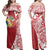 Sila Tonga Hibiscus Polynesian Pattern Red Off Shoulder Long Dress Women Red - Polynesian Pride