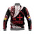 Tonga Emancipation Day Baseball Jacket Kupesi Pattern No.1 Black LT9 - Polynesian Pride