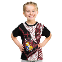 Tonga Emancipation Day T Shirt Kupesi Pattern No.1 Black LT9 Kid - Polynesian Pride