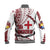 Tonga Emancipation Day Baseball Jacket Kupesi Pattern No.1 White LT9 - Polynesian Pride