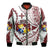 (Custom Personalised) Tonga Emancipation Day Bomber Jacket Kupesi Pattern No.1 White LT9 Unisex - Polynesian Pride