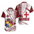 Tonga Emancipation Day Matching Dress and Hawaiian Shirt Kupesi Pattern No.1 White LT9 - Polynesian Pride