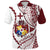 Tonga Emancipation Day Polo Shirt Kupesi Pattern No.1 White LT9 Adult - Polynesian Pride