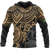 Vanuatu Polynesian Zip up Hoodie Gold Turtle Unisex GOLD - Polynesian Pride